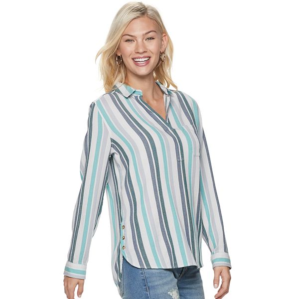 Women's Sonoma Goods For Life® SideButton Gauze Shirt
