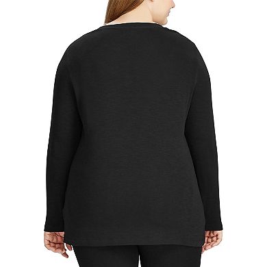 Plus Size Chaps Long Sleeve Knit Henley Top