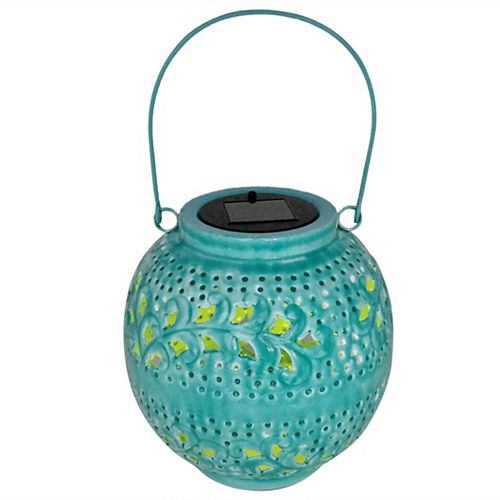 SONOMA Goods for Life® Blue Pierced Metal Solar Lantern