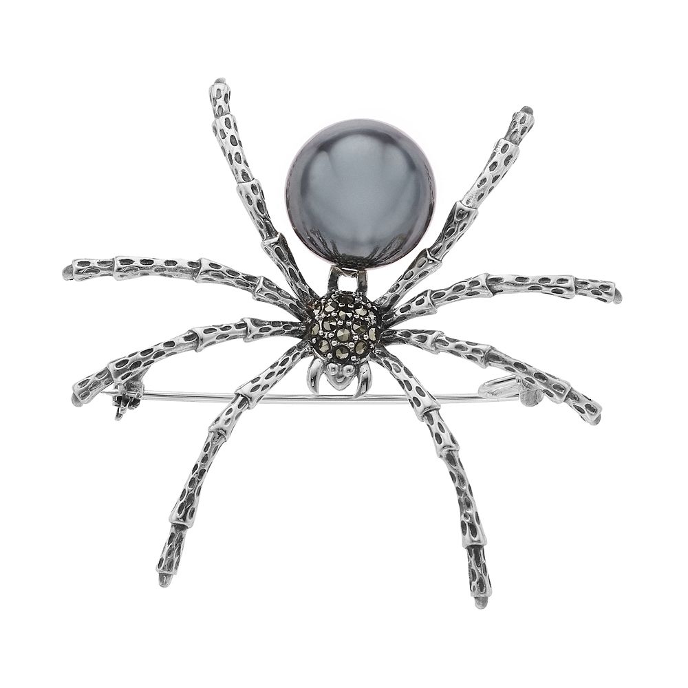 レビュー高評価の商品!の商品をすべて Lavish by Brooch Spider Marcasite & Hematite Silver Sterling TJM ヘアアクセサリー