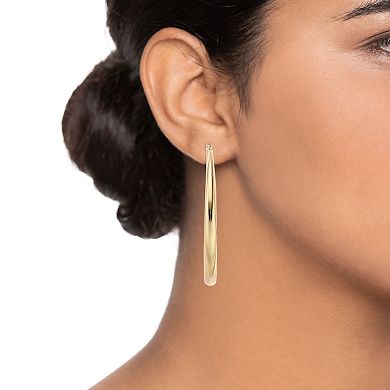 Nine West Gold Tone Tubular Hoop Earrings