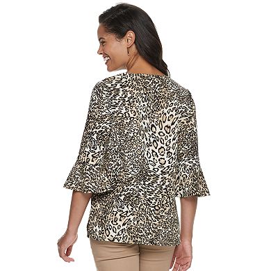 Women's Croft & Barrow® Flare-Sleeve Crepe Top