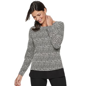 Women's Croft & Barrow® Print Textured Mock-Layer Top