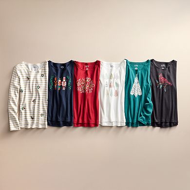 Women's Croft & Barrow® Holiday Tee