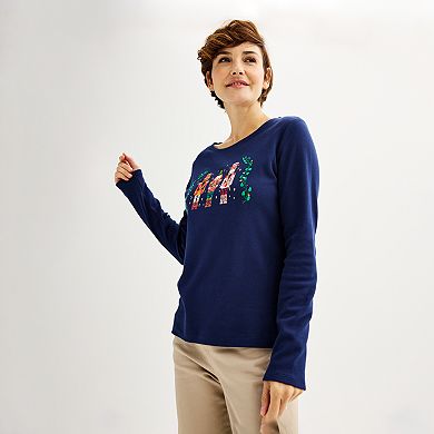 Women's Croft & Barrow® Holiday Tee
