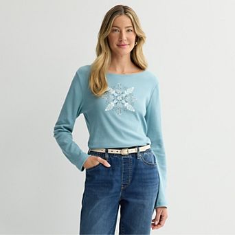 Women's Croft & Barrow® Holiday Tee