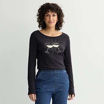 Women's Croft & Barrow® Holiday Tee