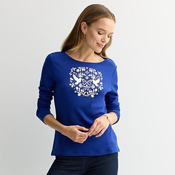 Women's Croft & Barrow® Holiday Tee