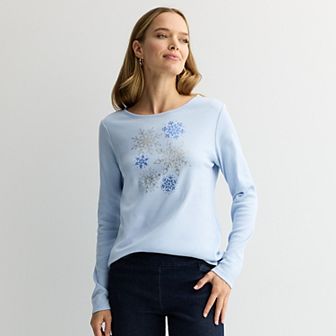 Women's Croft & Barrow® Holiday Tee