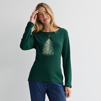 Women's Croft & Barrow® Holiday Tee