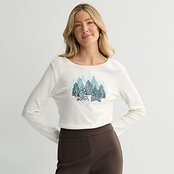Women's Croft & Barrow® Holiday Tee