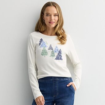 Women's Croft & Barrow® Holiday Tee