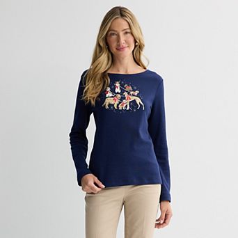 Women's Croft & Barrow® Holiday Tee