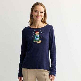 Women's Croft & Barrow® Holiday Tee