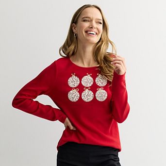 Women's Croft & Barrow® Holiday Tee