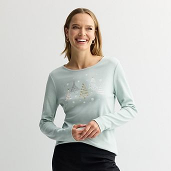Women's Croft & Barrow® Holiday Tee
