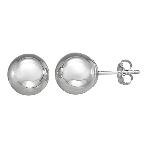 Forever 14K White Gold Ball Earrings