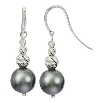 PearLustre by Imperial Tahitian Cultured Pearl & Sterling Silver Brilliance Bead Drop Earrings