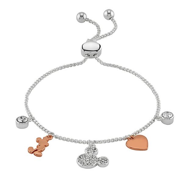 Disney's Minnie Mouse Two-Tone Love Is Bowtiful Crystal Mother Of Pearl  Bolo Bracelet