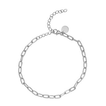 Argento Forte 14K Gold over Sterling Silver Link Disc Charm Bracelet