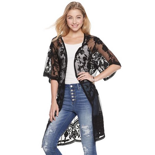 Freshman Allover Lace Kimono Cardigan Juniors, $36, Kohl's