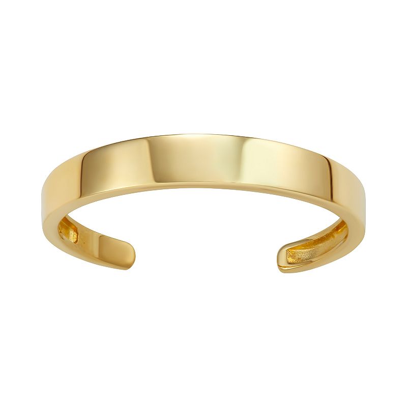 10k Gold Polished Toe Ring, Womens