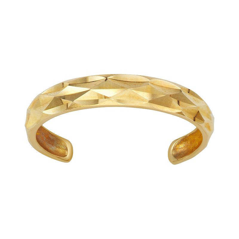 10k Textured Toe Ring, Womens, Gold