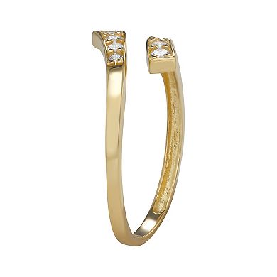 10K Gold Cubic Zirconia Bypass Toe Ring