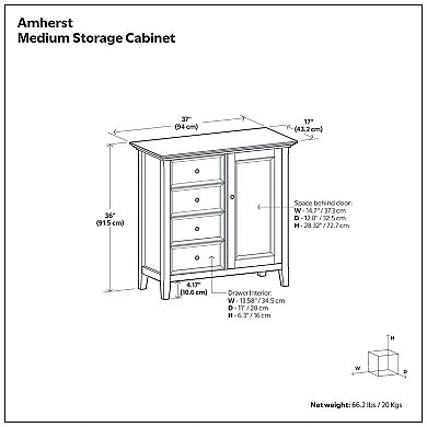 Simpli Home Amherst Transitional Medium Storage Cabinet