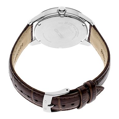 Seiko Men's Leather Strap Solar Watch - SNE529