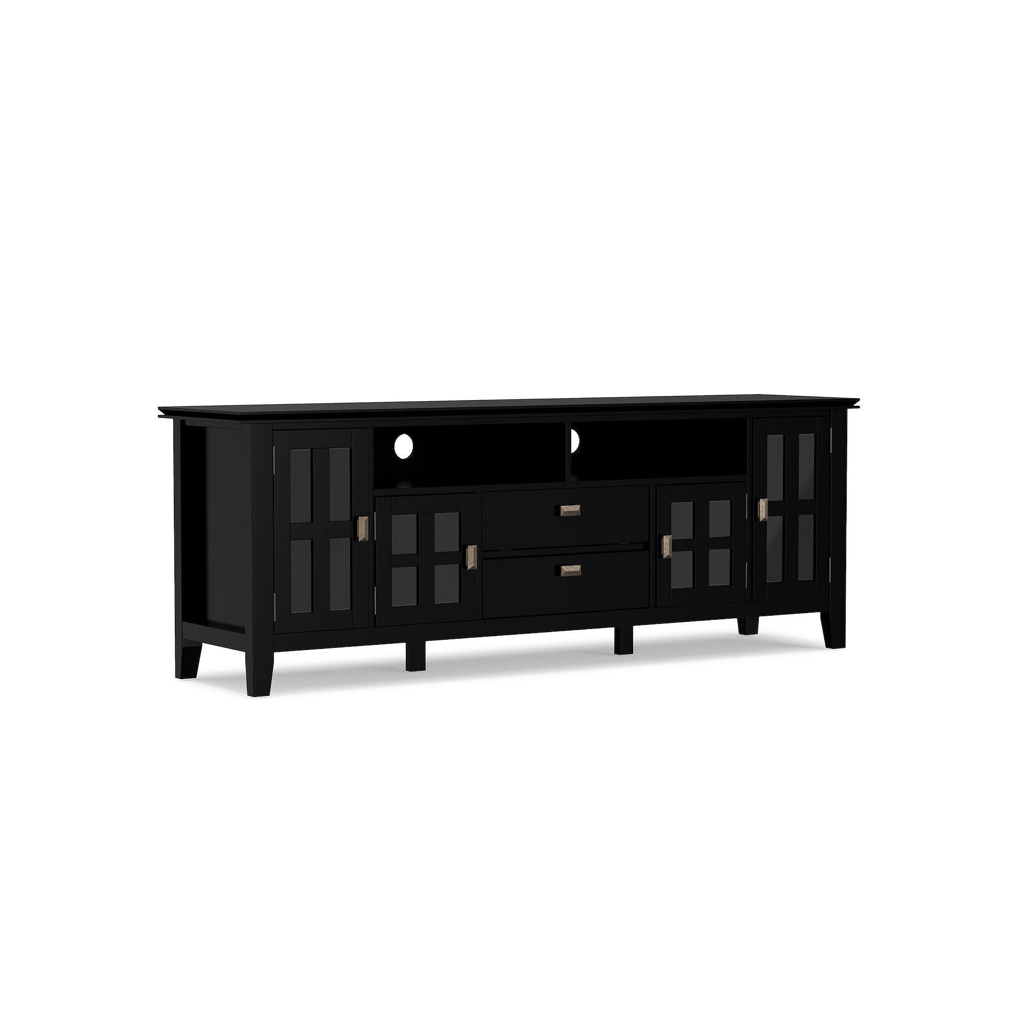 Simpli Home Artisan Contemporary 2 Drawer TV Media Stand, Black