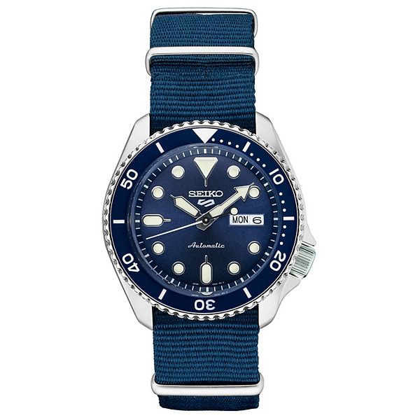 Funktionsfejl tag sammen Seiko Men's Blue Nylon NATO Strap Dive Watch - SRPD87