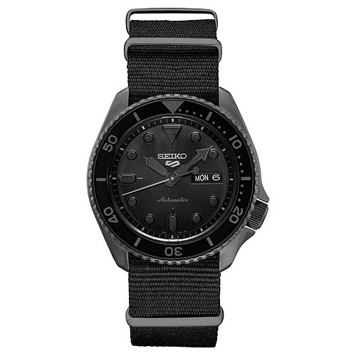 Seiko Men's Black Nylon NATO Strap Automatic Dive Watch SRPD79