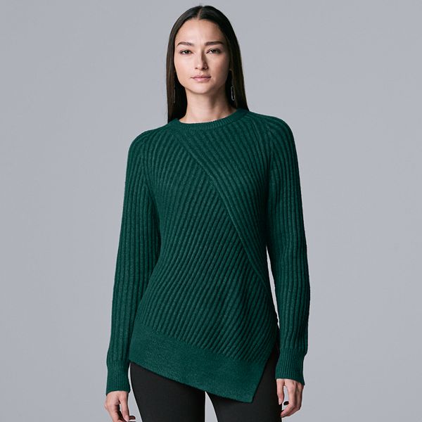 Women's Simply Vera Vera Wang Asymmetrical Mix-Stitch Sweater