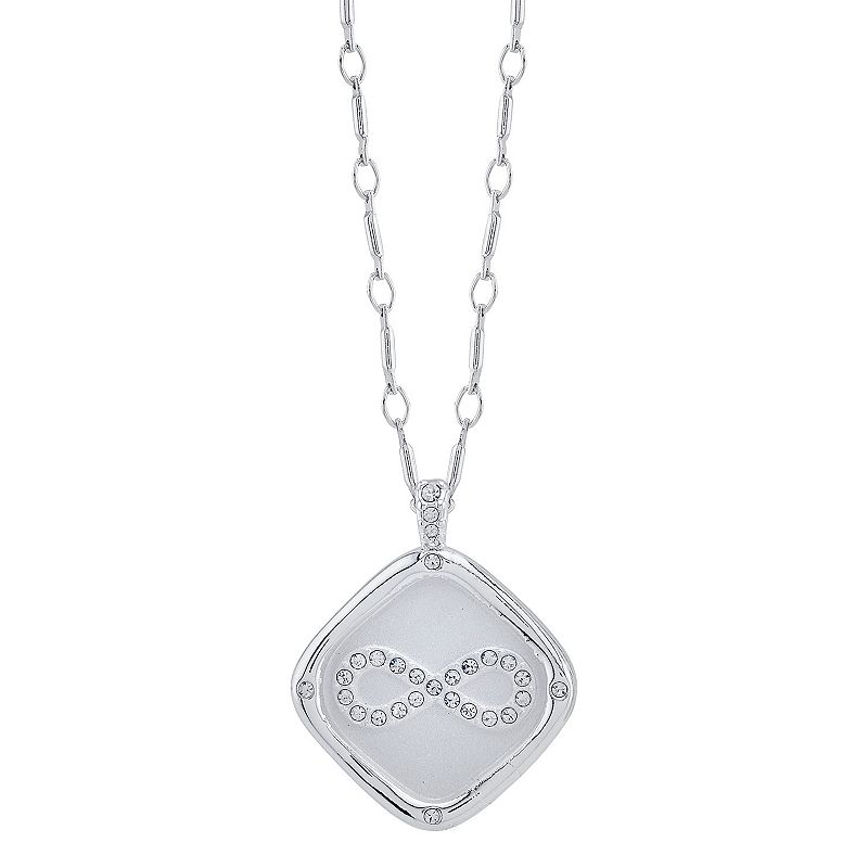 LovethisLife Crystal Infinity Necklace, Womens, Size: 18, Silver