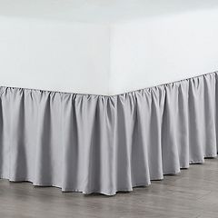 Details about   Chezmoi Collection Solid Gray Pleated Dust Ruffle Bed Skirt 15" Drop 