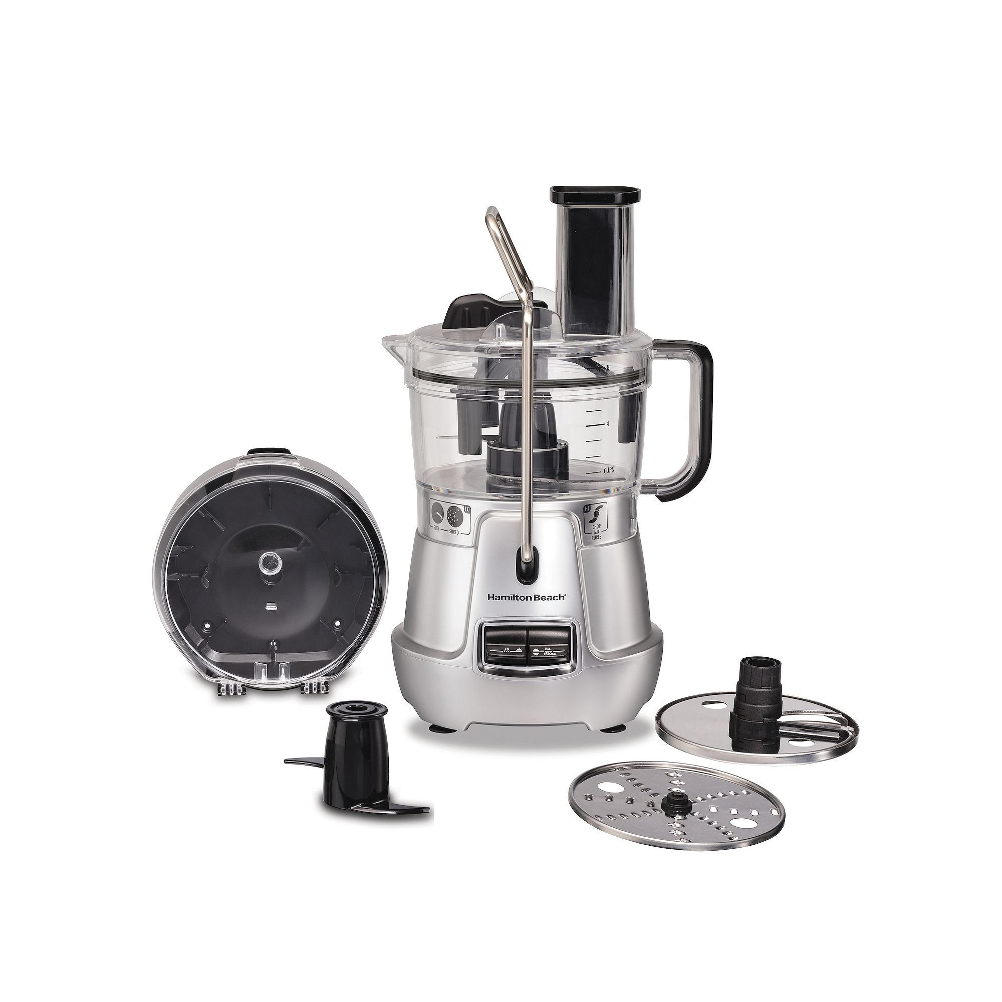 Hamilton Beach Stack & Snap 8-Cup Food Processor, Gray