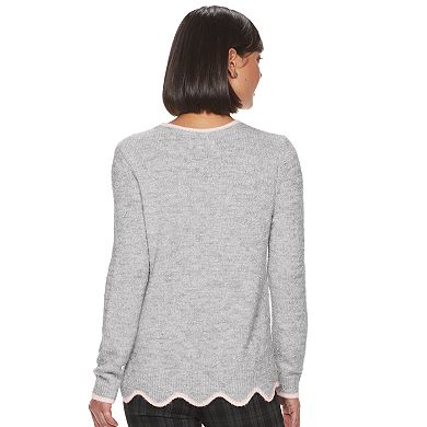 Women's ELLE™ Scallop Hem Sweater