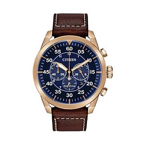 ◆ おちゃ ◆ Citizen Eco-Drive Men's Chandler Leather Watch - CA0621-05L