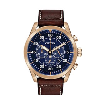 Citizen Eco-Drive Men's Avion Leather Chronograph Watch - CA4213-18L