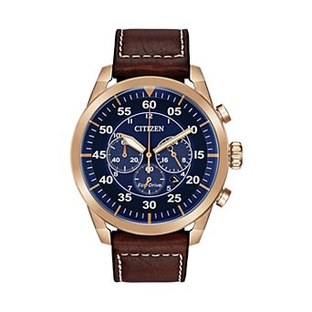 Citizen Eco-Drive Men's Avion Leather Chronograph Watch - CA4213-18L