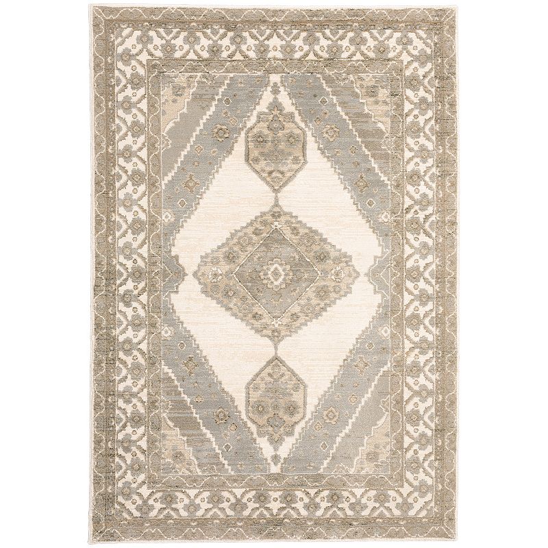 StyleHaven Alexander Muted Medallion Rug, Beig/Green, 8.5X11.5Ft