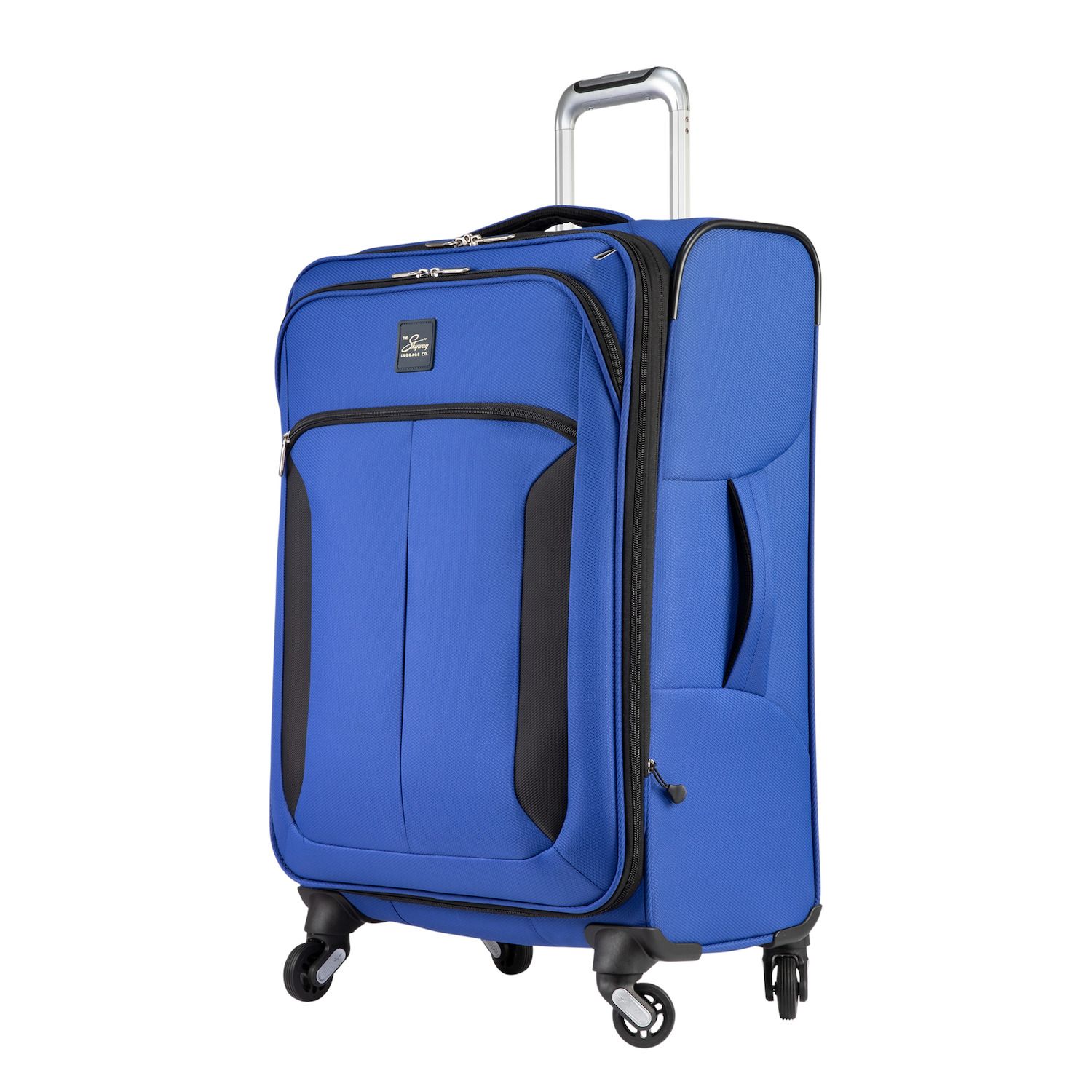 light blue luggage