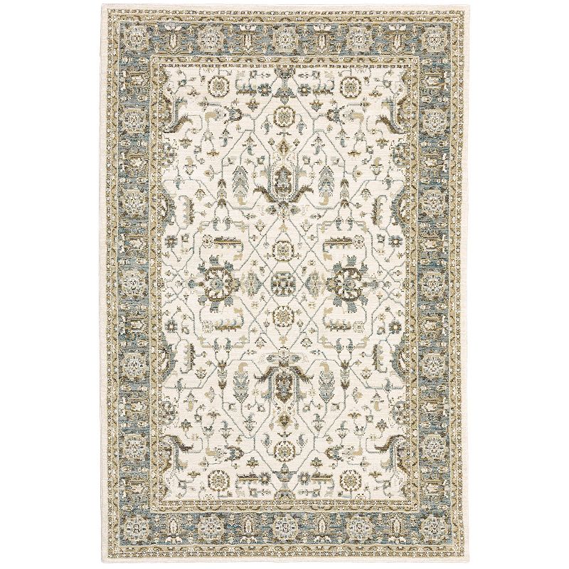 StyleHaven Alexander Traditional Bordered Rug, Blue, 3X5 Ft