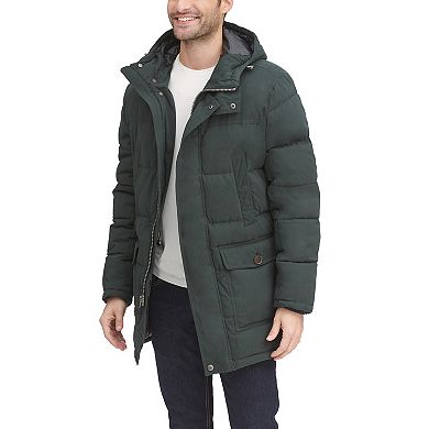 Men's Dockers® Water Resistant Quilted Long Hooded Parka Jacket