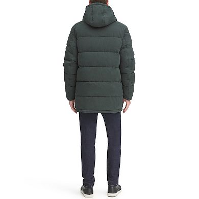 Men's Dockers® Water Resistant Quilted Long Hooded Parka Jacket