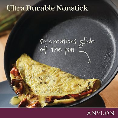 Anolon SmartStack Hard-Anodized Nesting Skillet Set, 2-Piece, Black