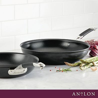 Anolon SmartStack Hard-Anodized Nesting Skillet Set, 2-Piece, Black