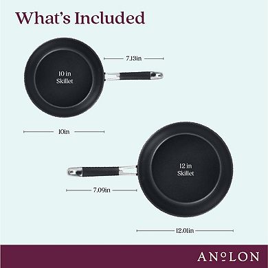 Anolon SmartStack Hard-Anodized Nesting 2-pc. 10-in. & 12-in. Skillet Set