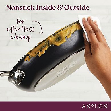 Anolon SmartStack Hard-Anodized Nesting Skillet Set, 2-Piece, Black